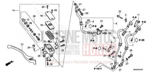 MAITRE-CYLINDRE FREIN AV. (NC700XA/XD) NC700XAD de 2013